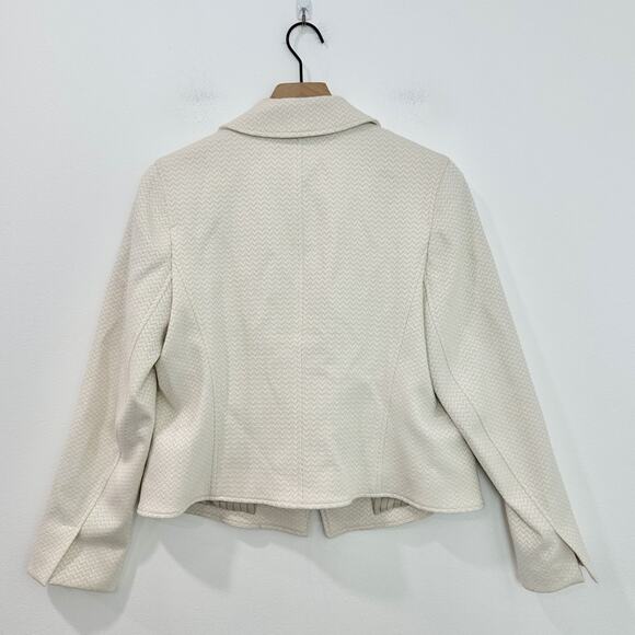 MM LaFleur Albright Jacket Chevron Weave Ivory Size 14 - Picture 4 of 6